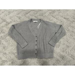 Forever 21 Gray Vneck Cardigan Sweater Small S